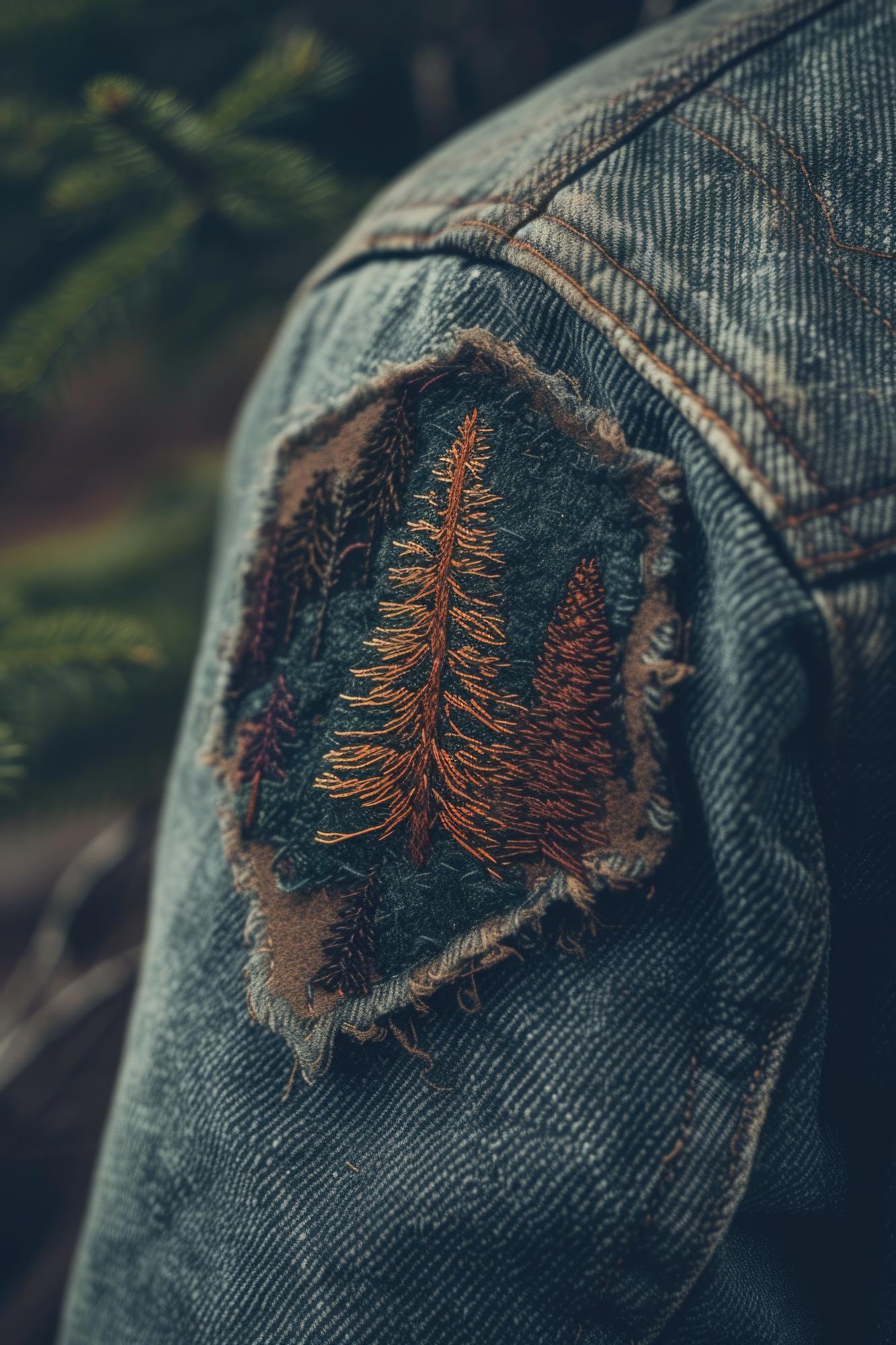 Gesticktes Patch auf Jacke